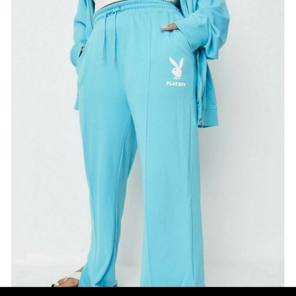 Playboy x Missguided Wide Leg Joggers - Picture 1 of 7